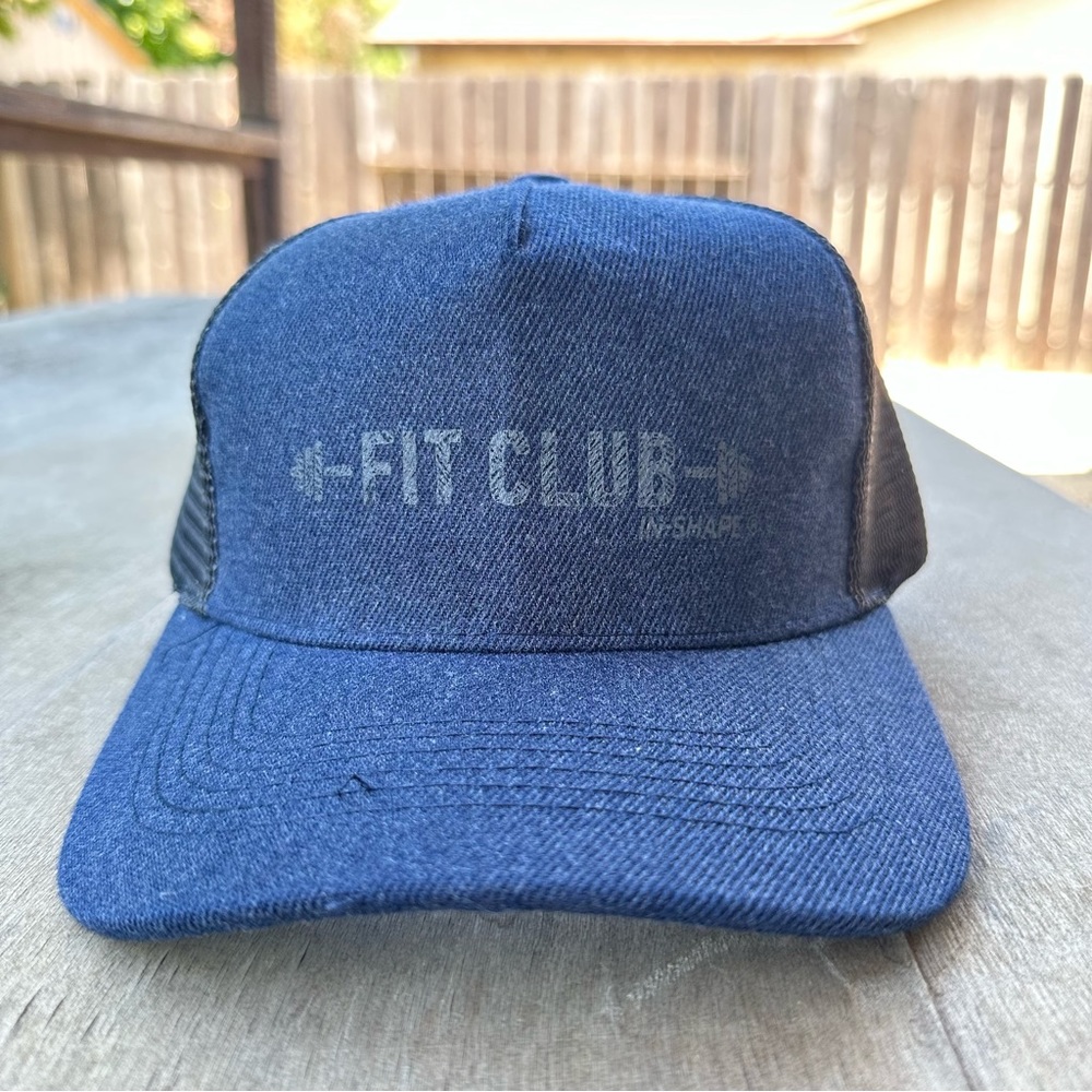 NWT In Shape Fit Club Navy Blue Trucker Snap Back Hat
